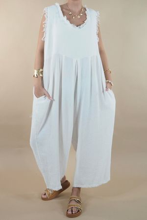 Made in Italy Driftwood Demi Jumpsuit Ecru *